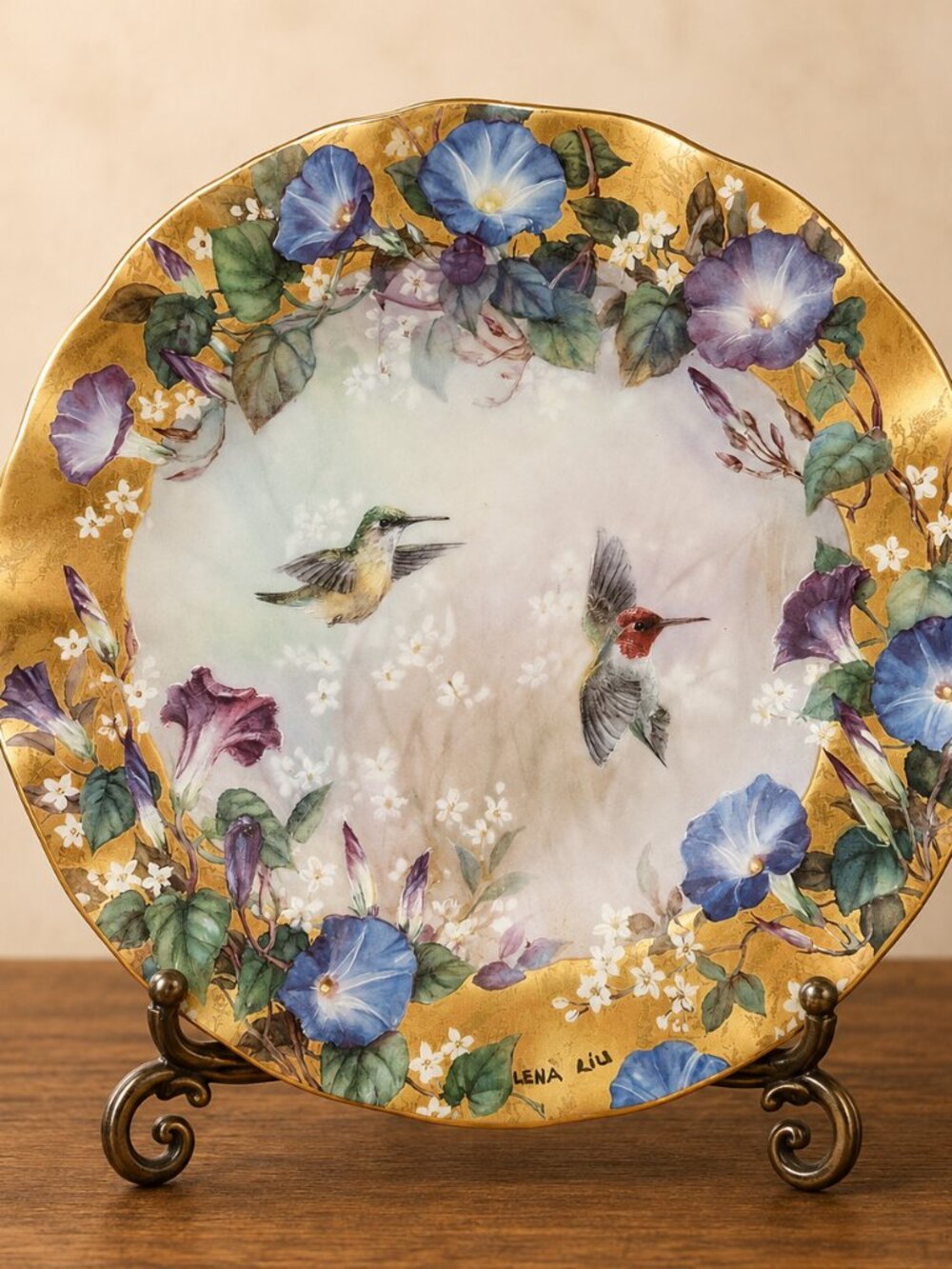 Lena Liu "Glorious Morning" 1999 Collector Plate Bradford Exchange Org. Foam Box
